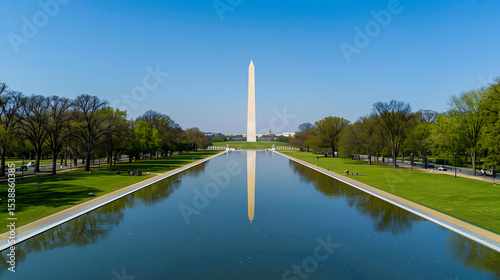 Washington monument reflection washington dc landscape photography calm environment aerial view iconic landmark
