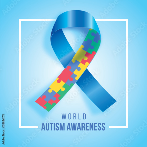 Realistic world autism awareness day illustration