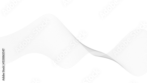 Thin wavy line abstract background. Wavy line horizontal divider outline minimalist background. Abstract black lines wave curve motion on white background. Vector Illustration.
