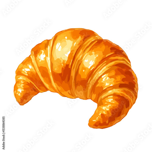 Hand Painted Croissant Vector Artwork