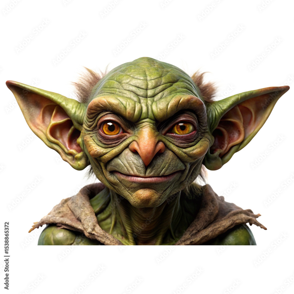 Obraz premium Beautiful Goblin with white background