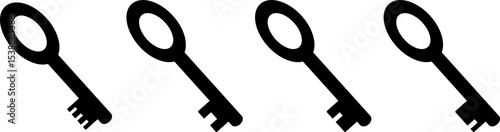 Key icon set. Key vector icon. Black key vector symbol. Vector illustration.