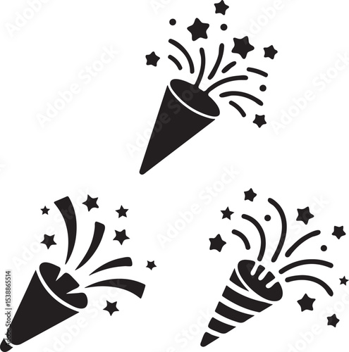Party Popper with Confetti Icon 