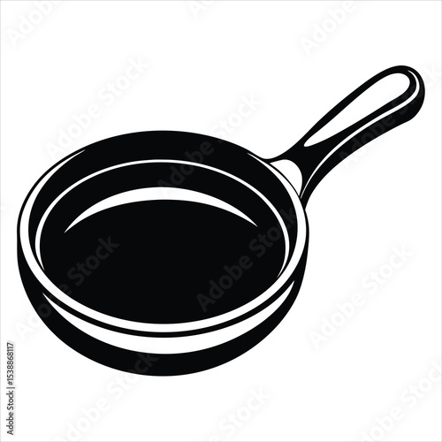 Cooking Pan Silhouette Vector Illustration – Kitchenware Icon, Frying Pan, Culinary Tool, Home Cooking, and Food Preparation Graphic Design for Culinary and Kitchen Projects