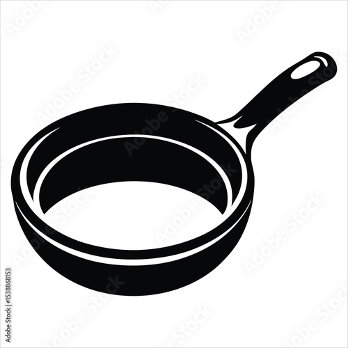Cooking Pan Silhouette Vector Illustration – Kitchenware Icon, Frying Pan, Culinary Tool, Home Cooking, and Food Preparation Graphic Design for Culinary and Kitchen Projects
