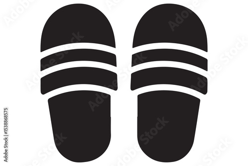 Slipper icon simple black and white illustration
