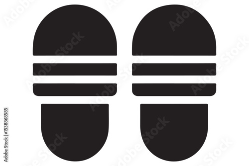 Slipper icon simple black and white illustration
