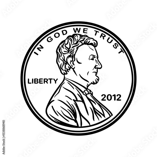 Money Coin US Svg, 1 Cent Penny President Currency Svg, Collecting, Success Business, Cash Design Element Logo, SVG Files for Cricut