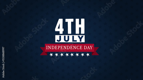 4th of July , Happy Independence Day text with united states of america flag colors. Vector illustration.
