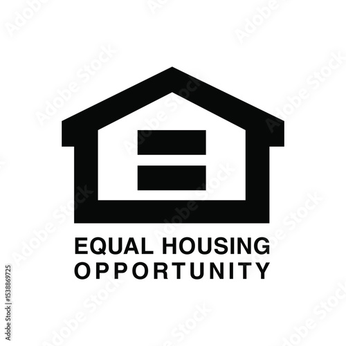 Equal Housing Opportunity Black Icon Vector.