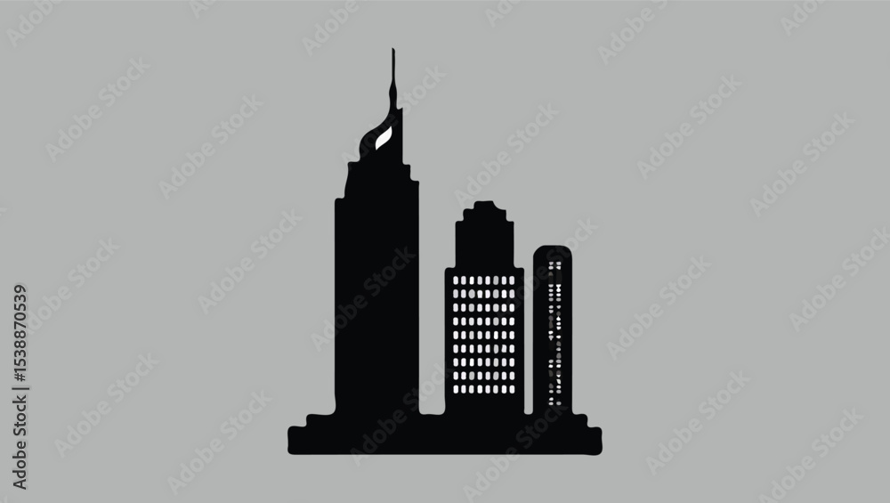 Obraz premium Cityscape Silhouette Illustration