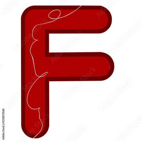Line Art Red Alphabet