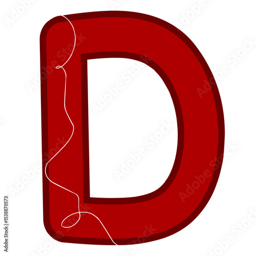 Line Art Red Alphabet