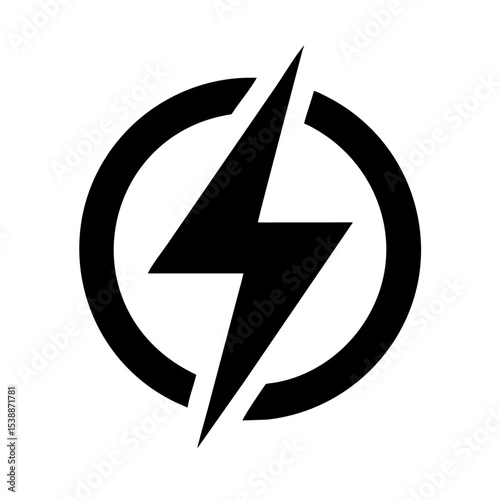 Electric Bolt Icon – Power Energy Flash Symbol in Circle Vector Graphic