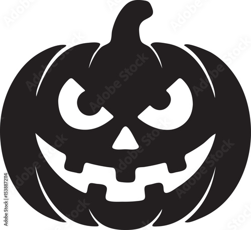  Halloween Pumpkin Silhouette Face Vector