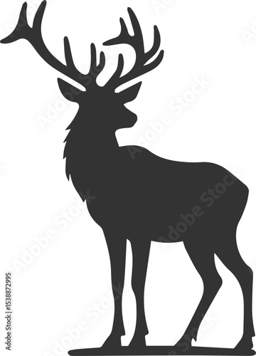 Silhouette illustration of a elk animal vector drawing