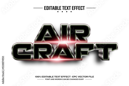 Aircraft 3D editable text effect template
