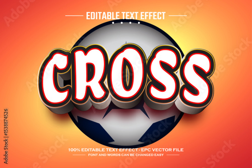 Cross 3D editable text effect template