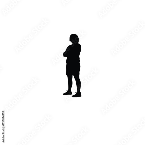 person standing with arms crossed silhouette on white background