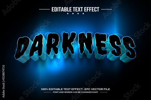Darkness 3D editable text effect template