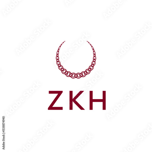 ZKH Creative Unique Modern Letter Logo Design. Stylized logo featuring a unique letter design, presenting abstract minimalist aesthetics and modern appeal