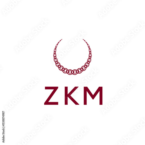 ZKM Creative Unique Modern Letter Logo Design. Stylized logo featuring a unique letter design, presenting abstract minimalist aesthetics and modern appeal