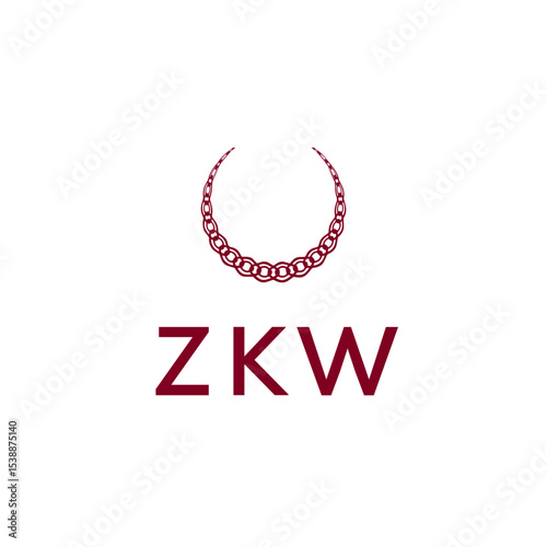 ZKW Creative Unique Modern Letter Logo Design. Stylized logo featuring a unique letter design, presenting abstract minimalist aesthetics and modern appeal