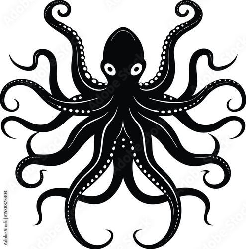 Elegant jellyfish silhouette illustration