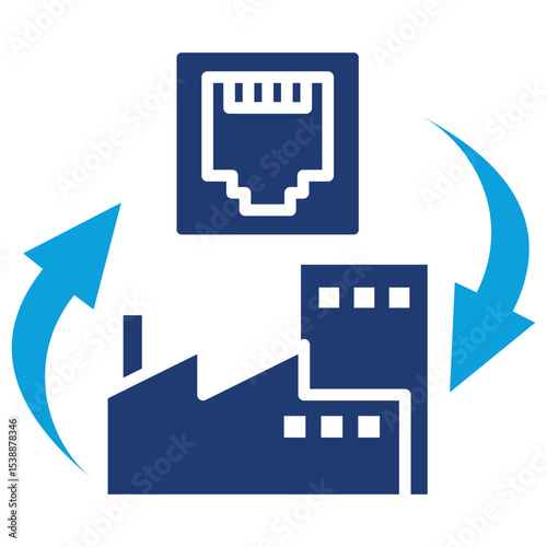 Ethernet Flat Blue Icon