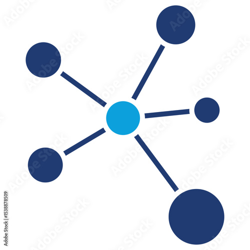 Network Topology Flat Blue Icon