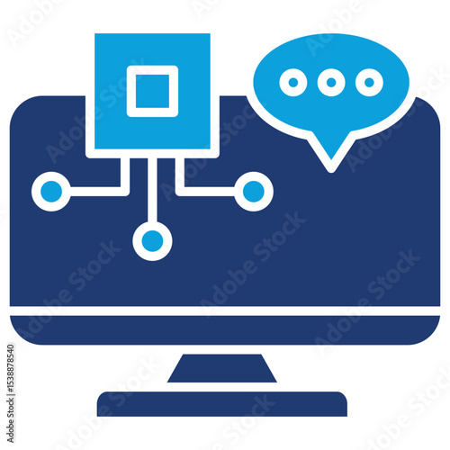 Communication Protocol Flat Blue Icon