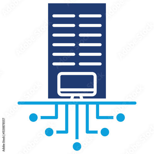 Building Aautomation Flat Blue Icon