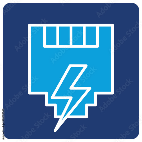 Master Ethernet Flat Blue Icon