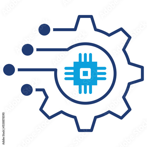 Digital Transformation Flat Blue Icon