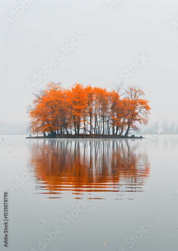 autumn tree on the lake