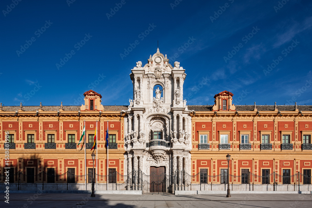 Obraz premium Exquisite façade of the Palace of San Telmo in Seville, Spain