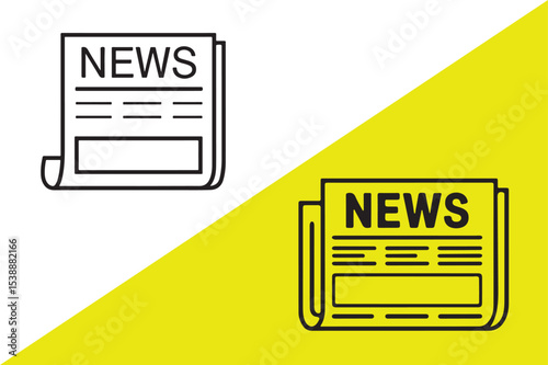 Newspaper news article silhouette icon