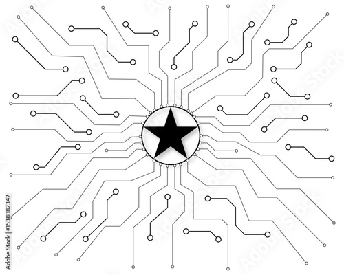 circular circuit board frame with copy space