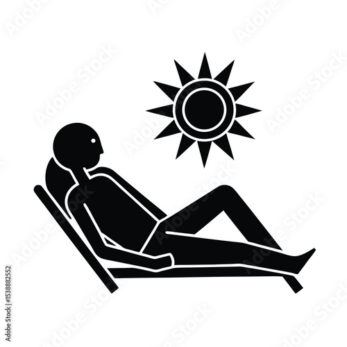 Person relaxing on lounge chair under the sun