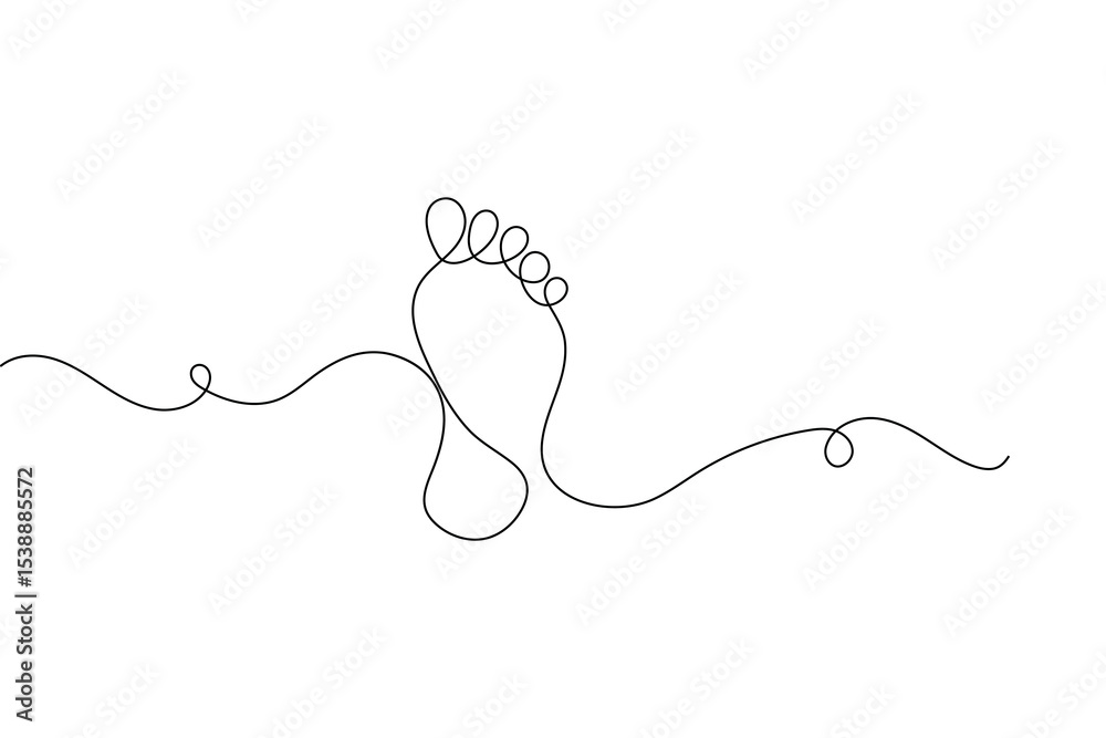 Obraz premium Minimalist foot sole outline drawing 