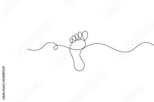 Minimalist foot sole outline drawing
