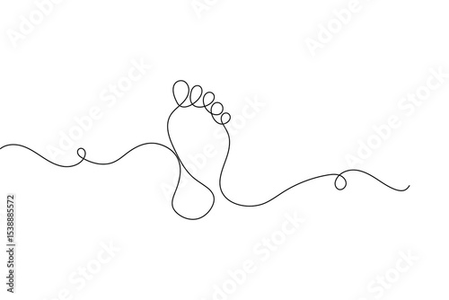 Minimalist foot sole outline drawing
