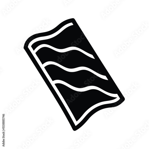 Seaweed Sheet Icon Black and White Illustration