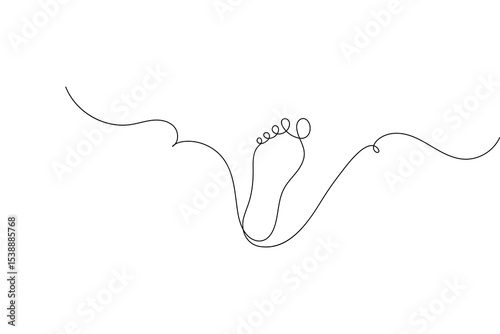Minimalist foot sole outline drawing
