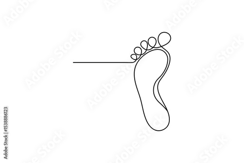 Minimalist foot sole outline drawing
