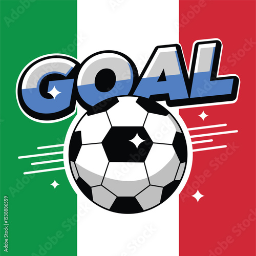 Soccer Goal With Italy Flag