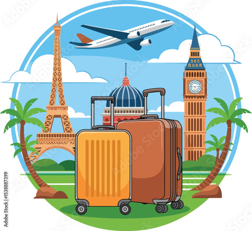 Traveling the world with suitcases, Paris and London in one trip 1