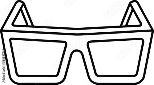 3d glasses icon line art vector illustration on transparent background