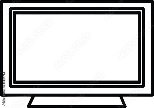 television icon line art vector illustration on transparent background
