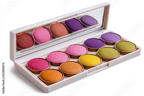 Vibrant eyeshadow palette with ten shimmery shades
